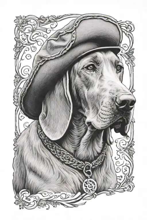Weimaraner Dog Wearing Hat
