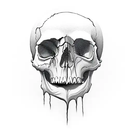 Skull Cut In Half With Globe Coming Out Of Open Top