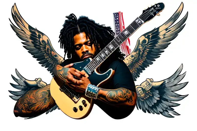 I Wan Jackson Flying V Guitar Pro Kv King On My Forearm