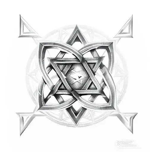 Star Of David Consisting Of Complete Iron Swords With The Handle