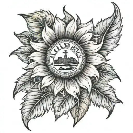 Alabama Logo Incorporated With A Sunflower Blooming