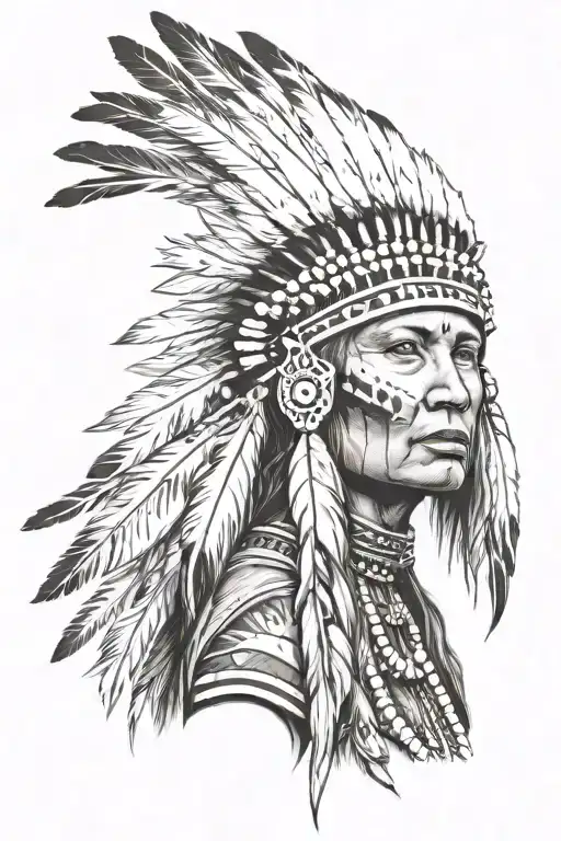 Native American Woman With Headress