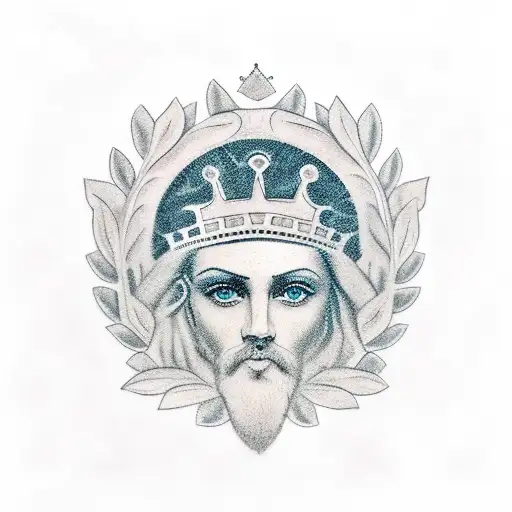 Greek Crown With Leave With Eye Inside