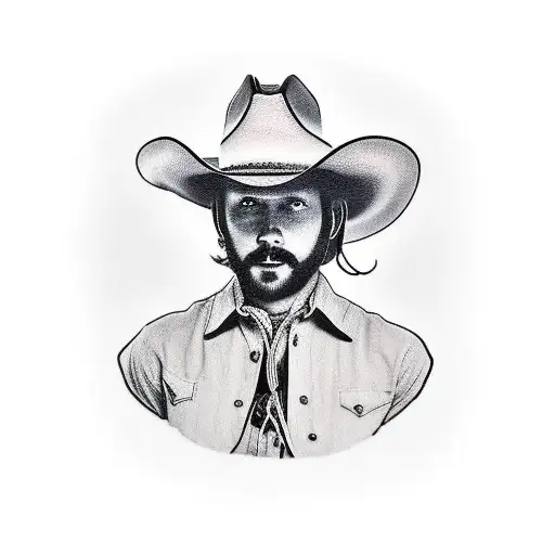 Cowboy Hat With Larkspur In The Band