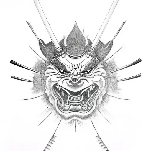 Samurai With Bloody Sketch