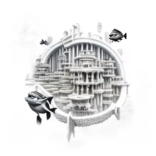 A Dark And Mysterious Underwater City Inhabited By Demonic Water Animals