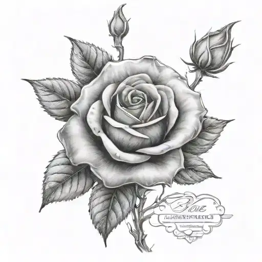 Red Rose With Stem As A Tribute To My Grandmother Esmenda Add Her Name