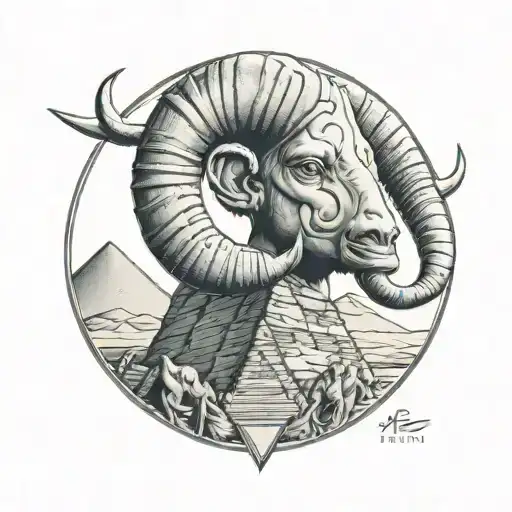 Aries Ram Egypt Pyramid Moon