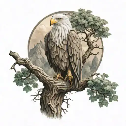 Tolkien Tree Lord Of The Eagle With Gandalf In Its Back