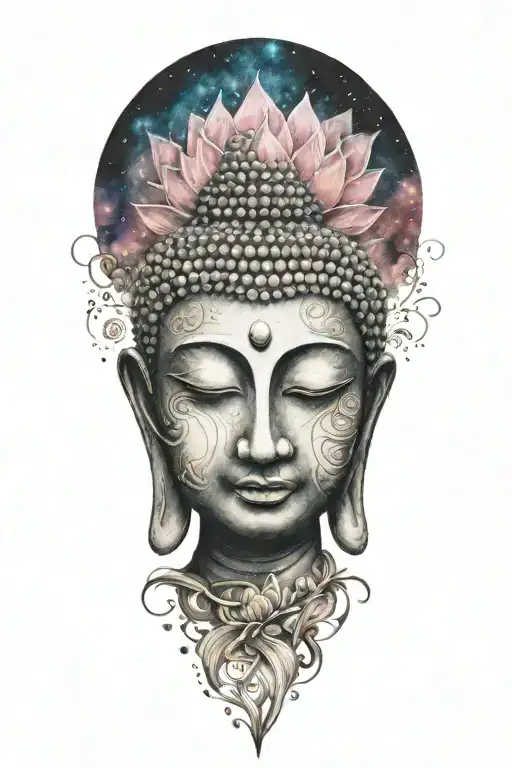 Buddha Galaxy Filled Lotus