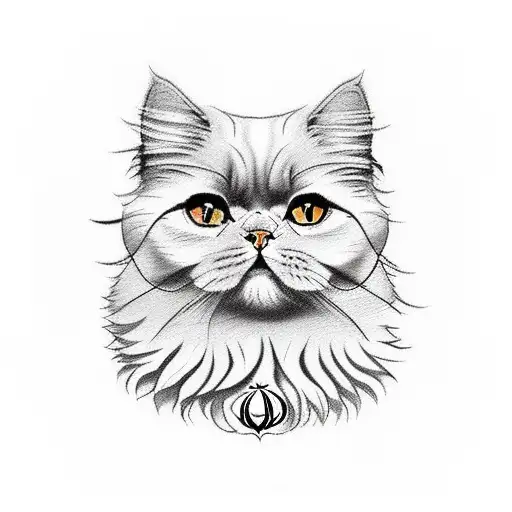 Iran's Map And Persian Cat