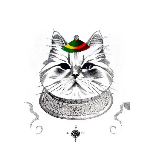 Iran Map And Persian Cat