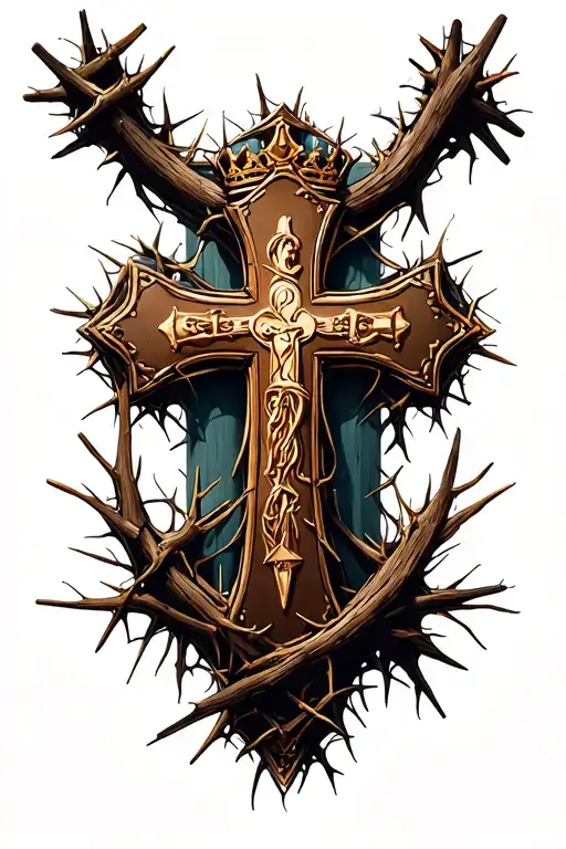 Russian Orthodox Cross With Crown Of Thorns