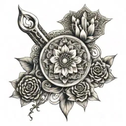 A Mandala Design Incorporating Dental Tools And Symbols Of Motherhood For Your 3 Children