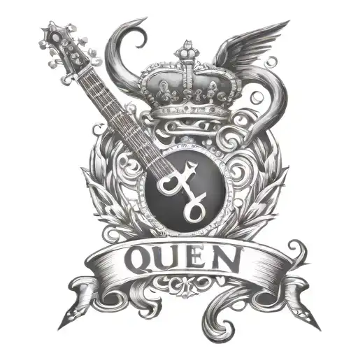 Queen Logo Rock Band Tattoo Music Notes