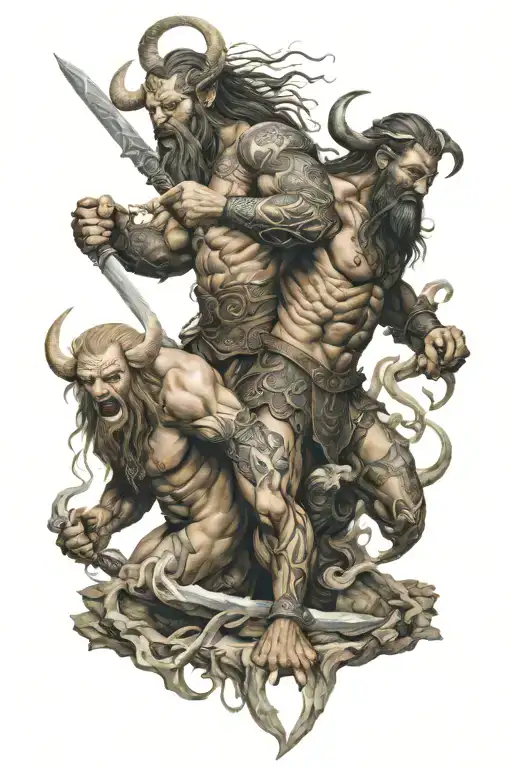 Nordic Mythologie Fighting Demons