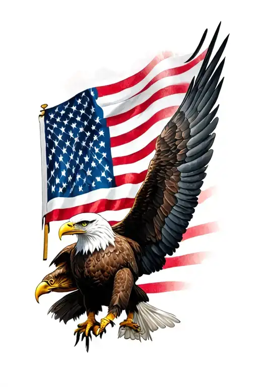 Eagle With American Flag