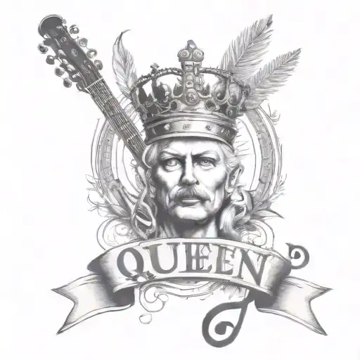 Queen Logo Rock Band Tattoo Music Notes