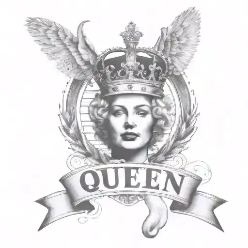 Queen Logo Rock Band Tattoo Music Notes