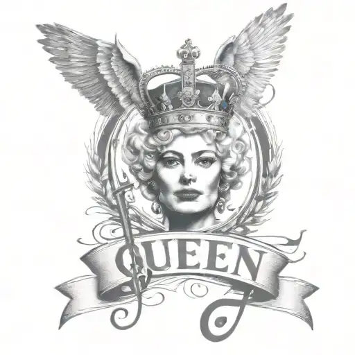 Queen Logo Rock Band Tattoo Music Notes