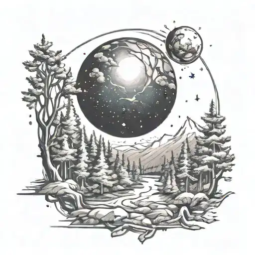 Space And Forest Landscape