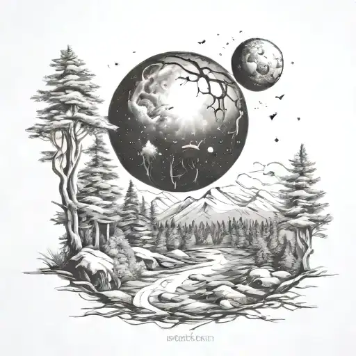 Space And Forest Landscape