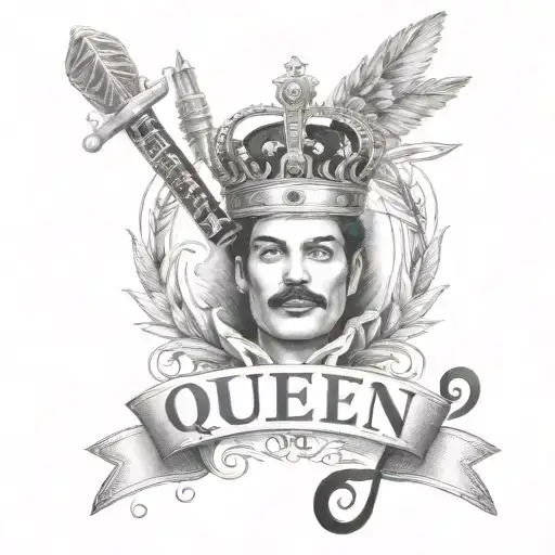 Queen Logo Rock Band Tattoo Music Notes Freddie Mercury