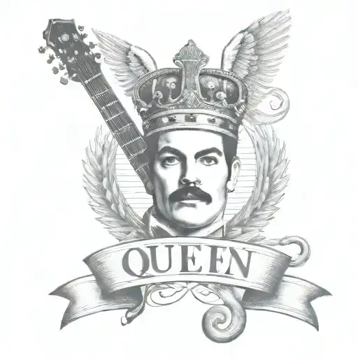 Queen Logo Rock Band Tattoo Music Notes Freddie Mercury