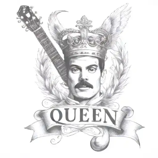 Queen Logo Rock Band Tattoo Music Notes Freddie Mercury