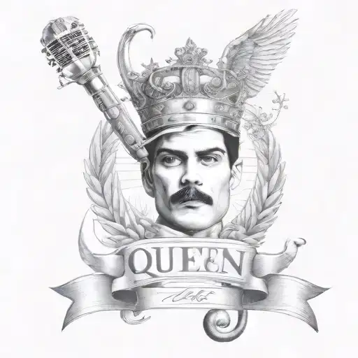 Queen Logo Rock Band Tattoo Music Notes Freddie Mercury