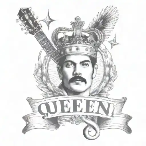 Queen Logo Rock Band Tattoo Music Notes Freddie Mercury