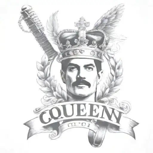 Queen Logo Rock Band Tattoo Music Notes Freddie Mercury