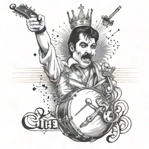 Queen Logo Rock Band Tattoo Music Notes Freddie Mercury