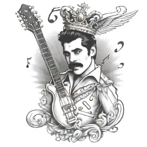 Queen Logo Rock Band Tattoo Music Notes Freddie Mercury