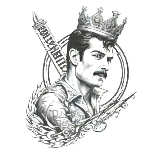 Queen Logo Rock Band Tattoo Music Notes Freddie Mercury