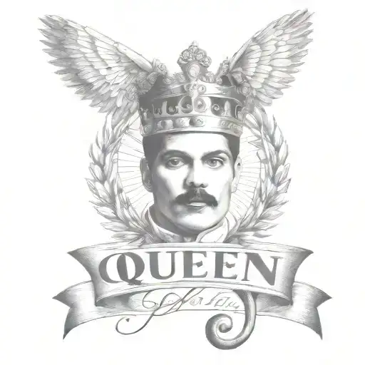 Queen Logo Rock Band Tattoo Music Notes Freddie Mercury