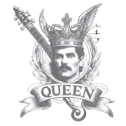 Queen Logo Rock Band Tattoo Music Notes Freddie Mercury