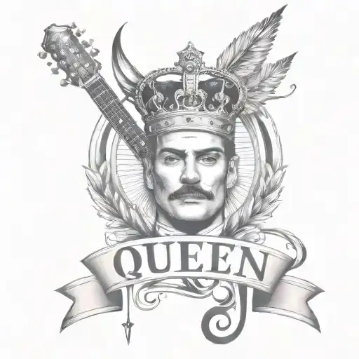 Queen Logo Rock Band Tattoo Music Notes Freddie Mercury