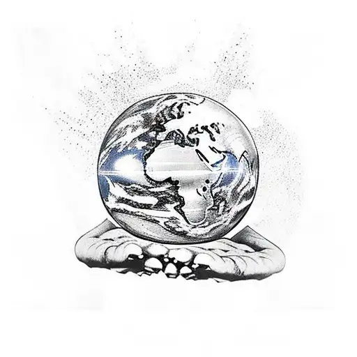 Indian Holding The Planet Earth In His Hands Color