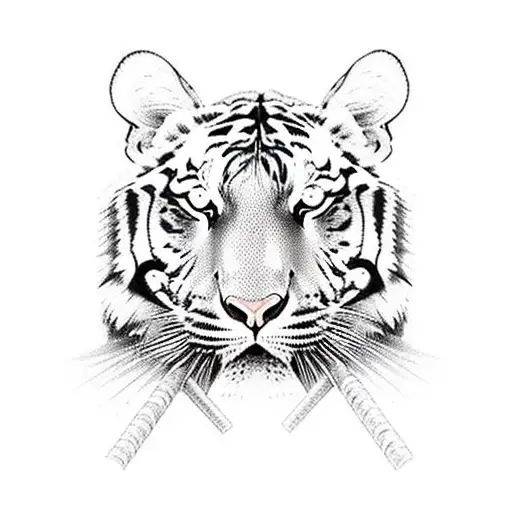 A Fierce Tiger Lifting Weights At The Gym