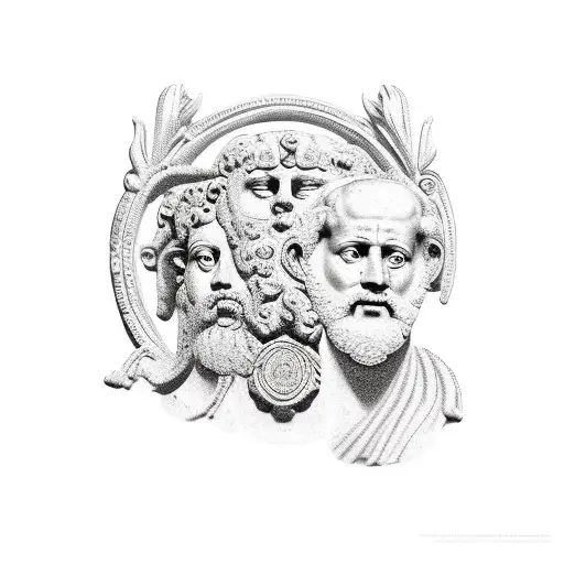 Ancient Philosophers Against The Background Of Ancient Architecture