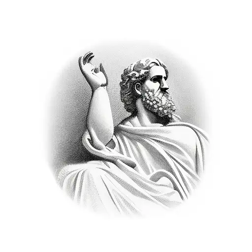 Greek Thinkers On The Background Of The Amphitheater