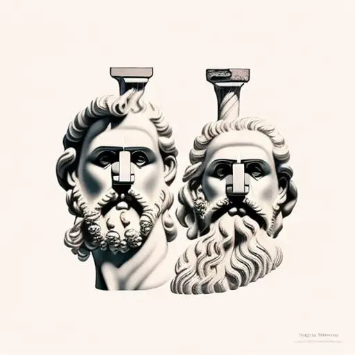 Greek Thinkers On The Background Of The Amphitheater