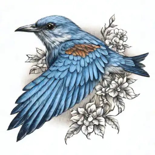 Virginia Blue Bird Flying Away