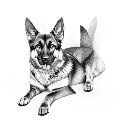 German Shepherd In Forest