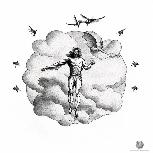 Icarus Falling From The Sky To A Grassland