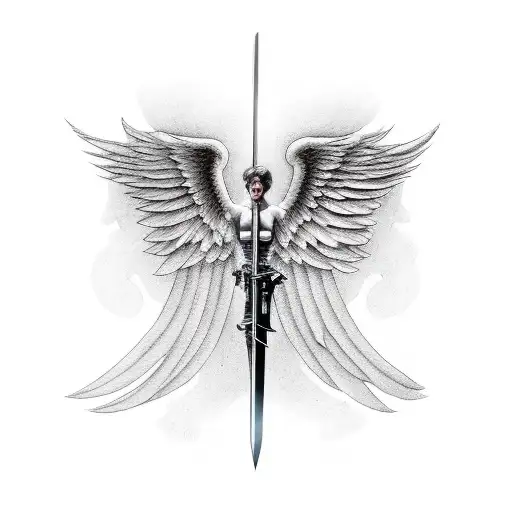 Fallen Angel One Knew Holding A Sword