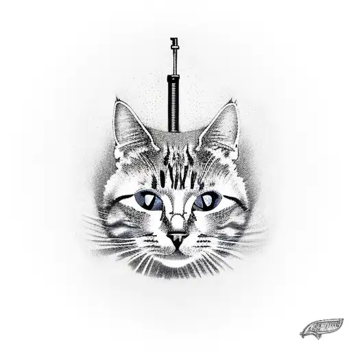 Cat Holding A Machinegun In His Paws