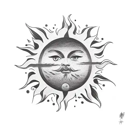 Masculine Sun With Here Comes The Sun In Writing