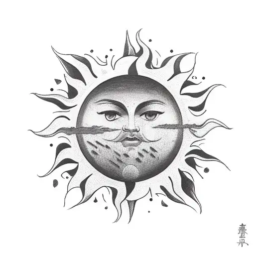 Masculine Sun With Here Comes The Sun In Writing